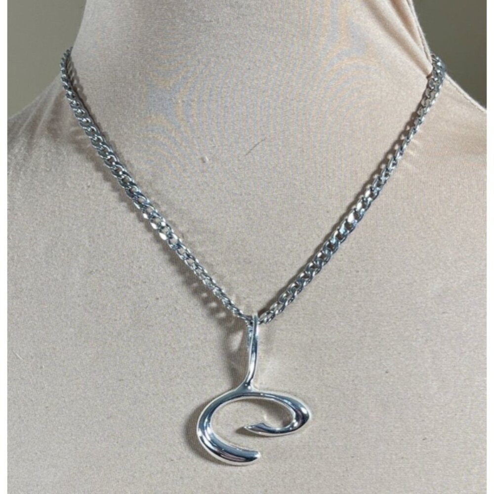 Vintage Premier Pendant Silver Toned Chain Link Modern